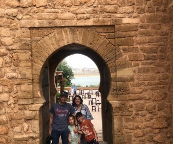 main gate of Kasbah Oudaya and the Arab cafe